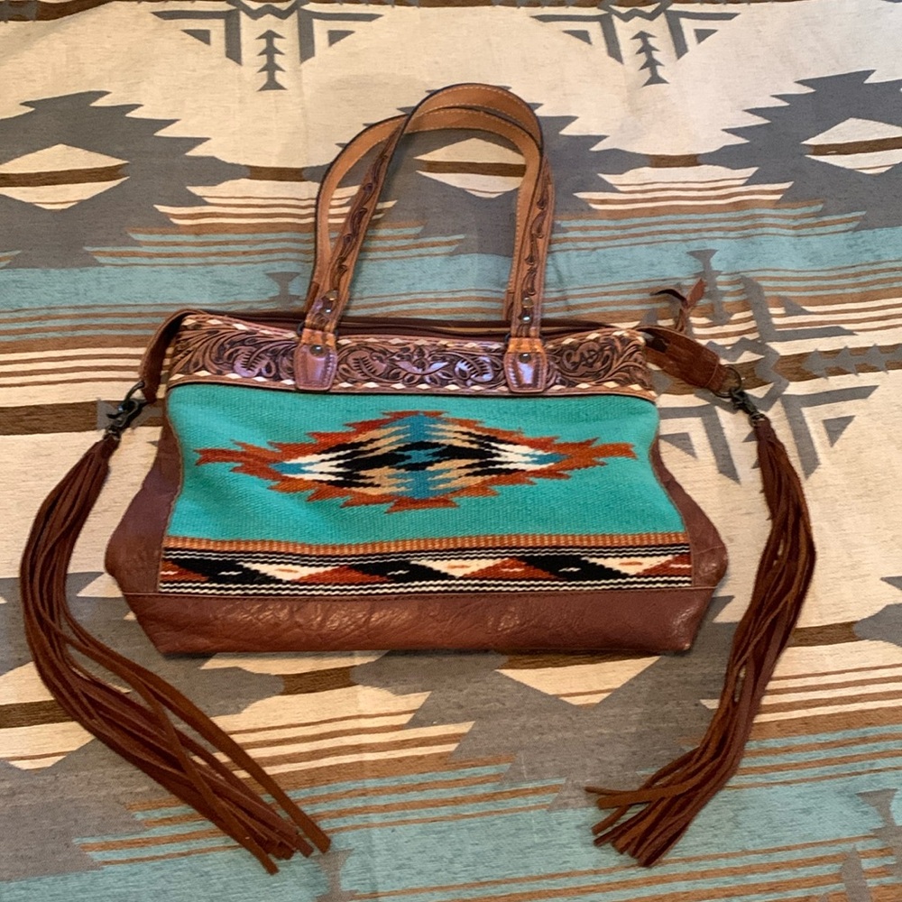 American Darling Leather and Saddle Blanket Purse